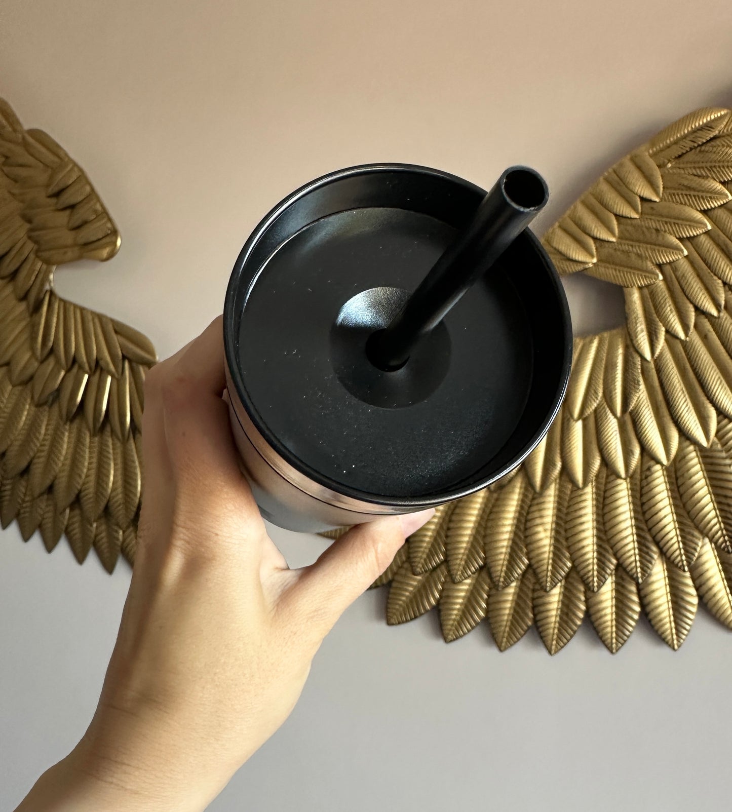 Shiny Black Skinny Tumbler