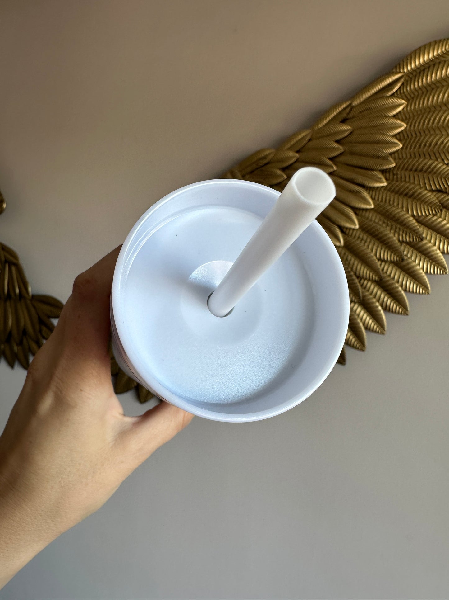 Shiny White Skinny Tumbler