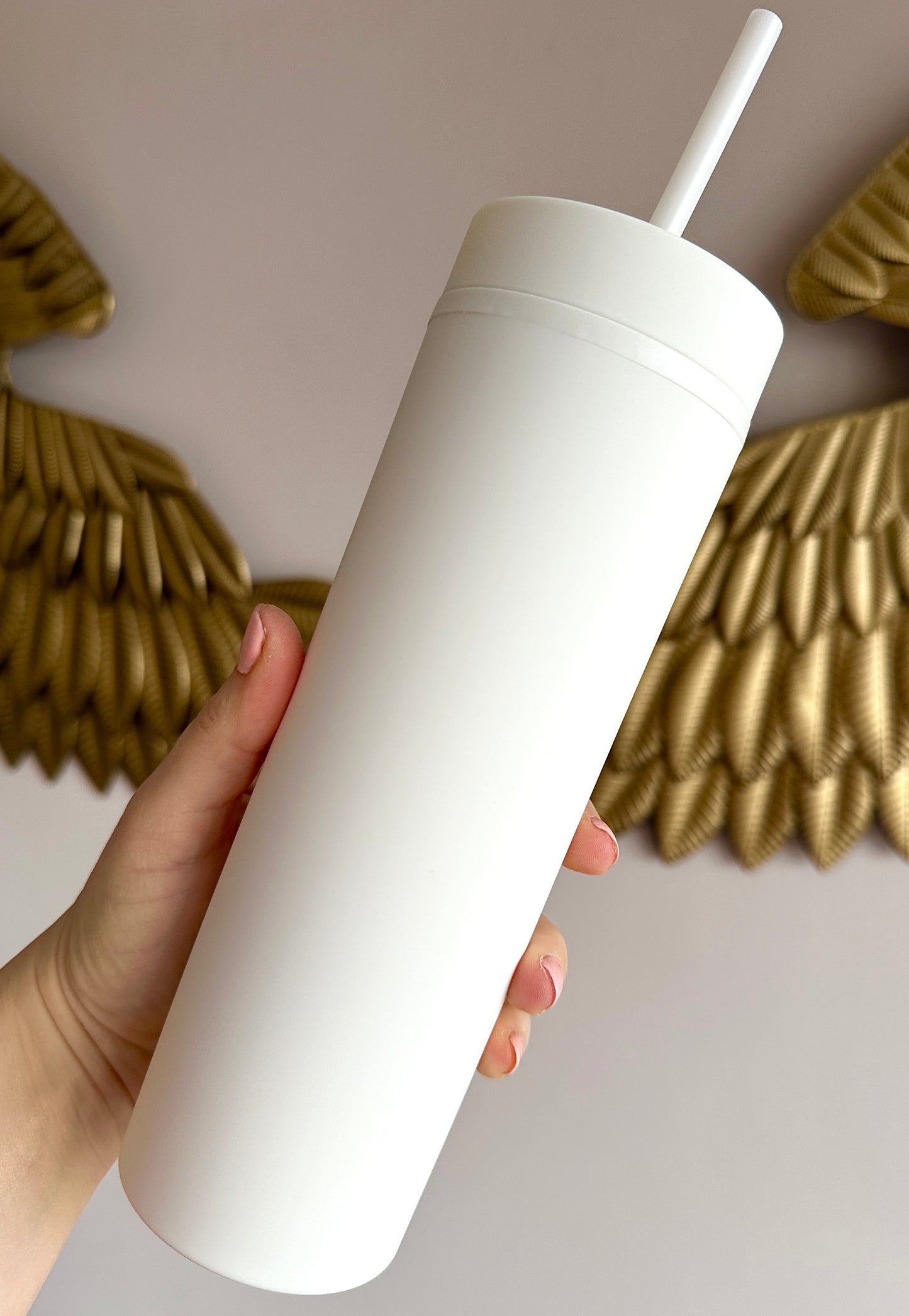 White Skinny Tumbler