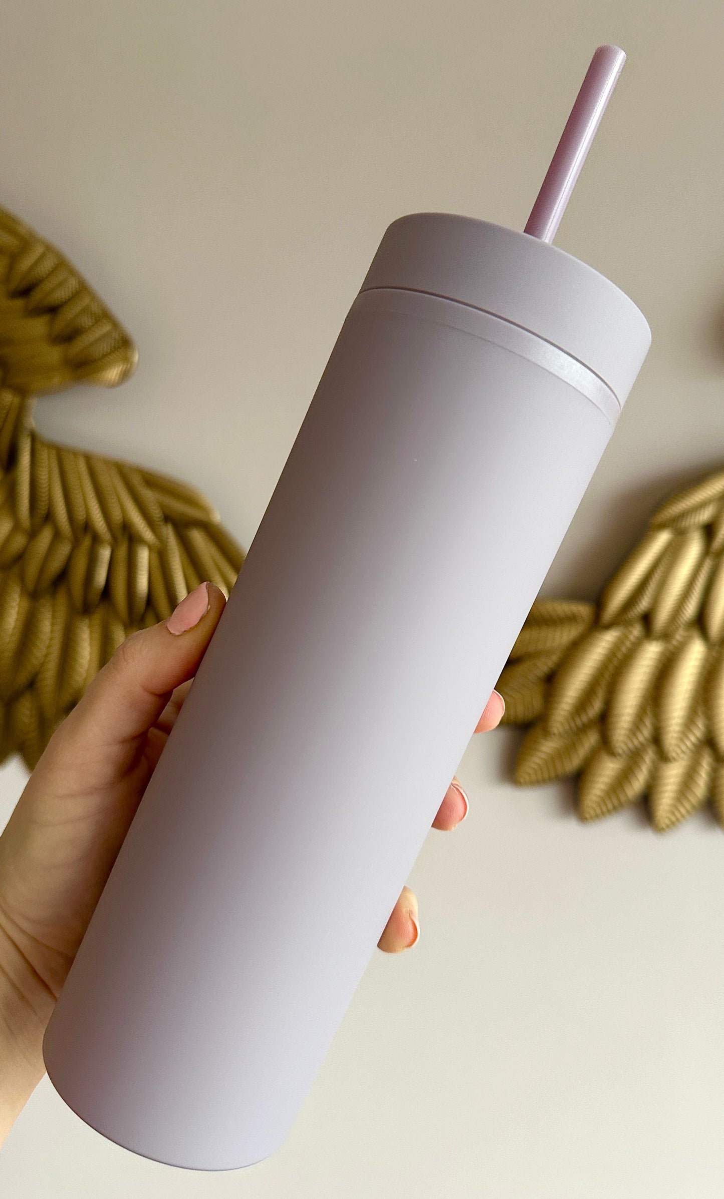 Lilac Grey Skinny Tumbler