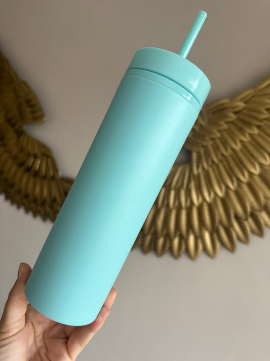 Shiny Baby Blue Skinny Tumbler