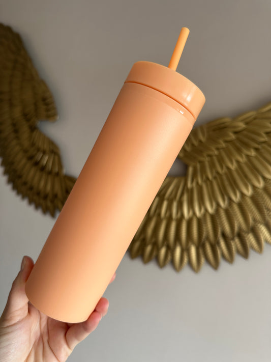 Shiny Apricot Skinny Tumbler