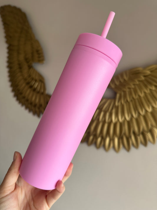 Shiny Pretty Pink Skinny Tumbler