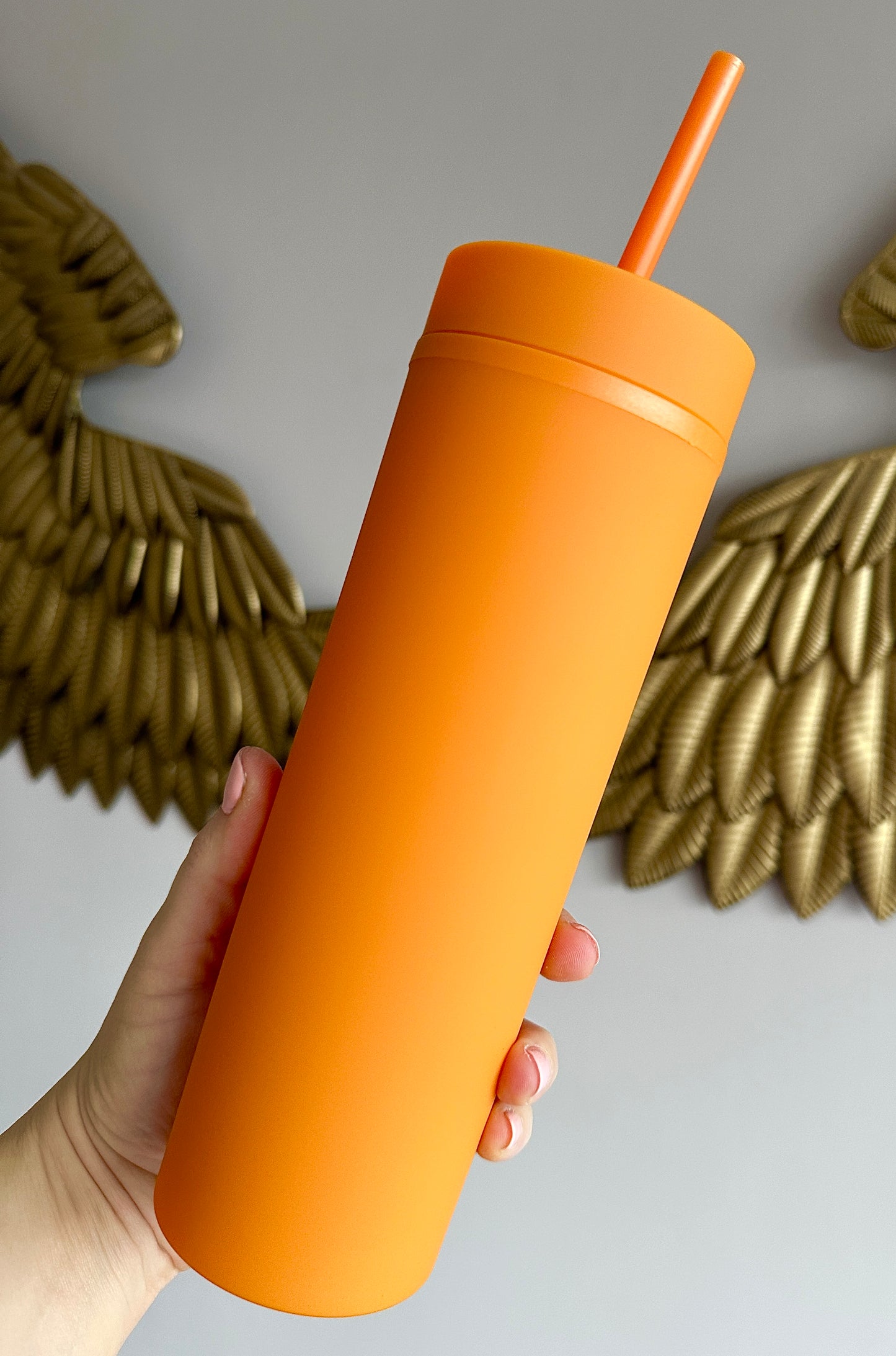 Deep Orange Skinny Tumbler