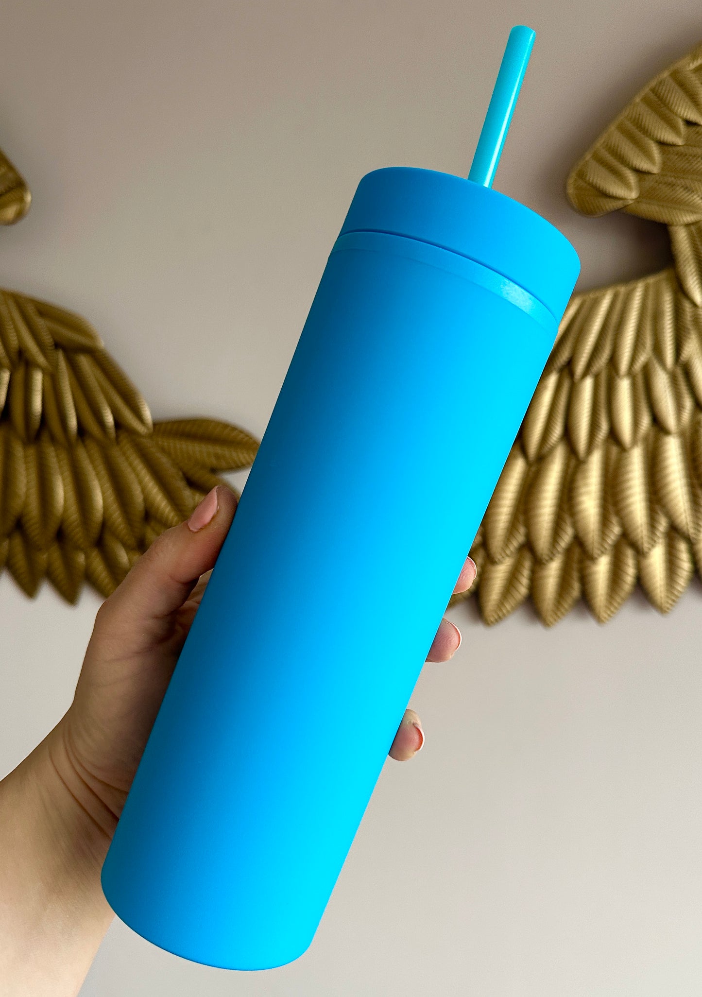 Bright Blue Skinny Tumbler