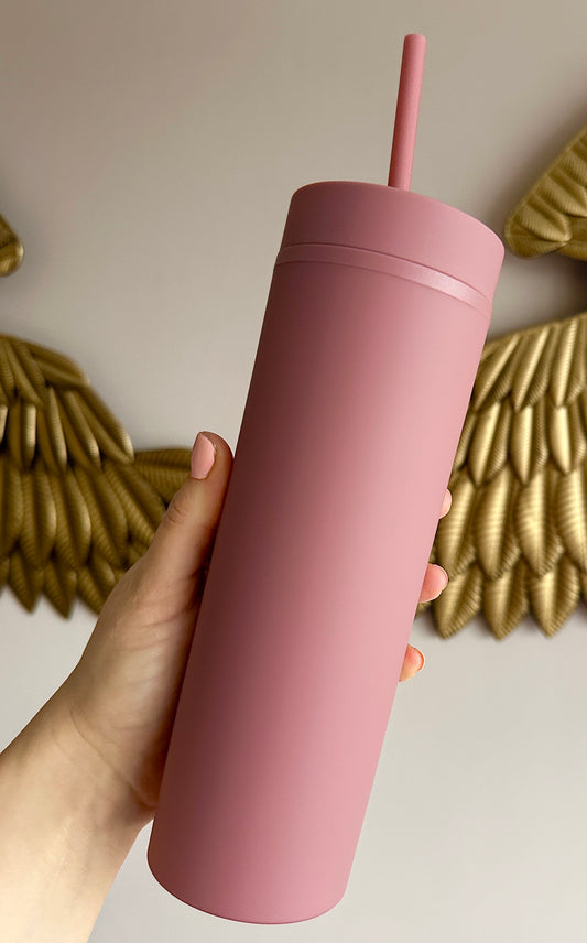 Dusky Pink Skinny Tumbler