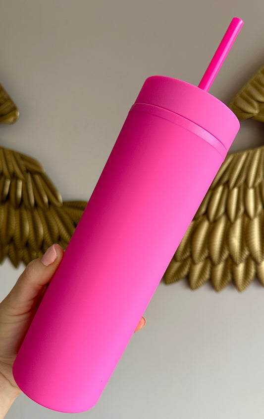 Hot Pink Skinny Tumbler